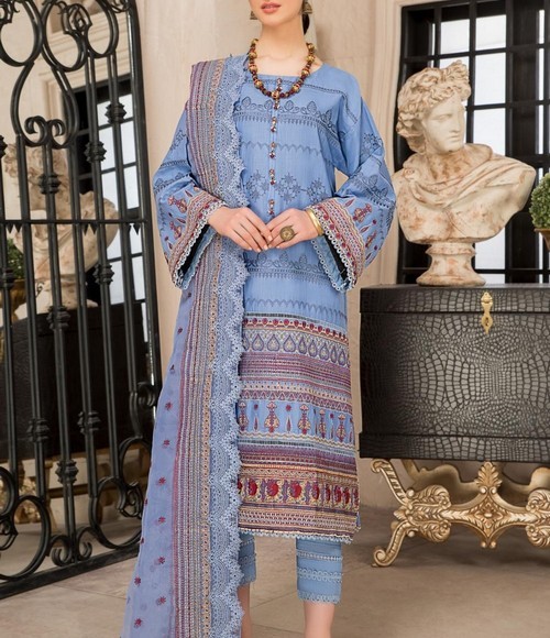 Elegant 2-Piece Embroidered Lawn Dress 2024