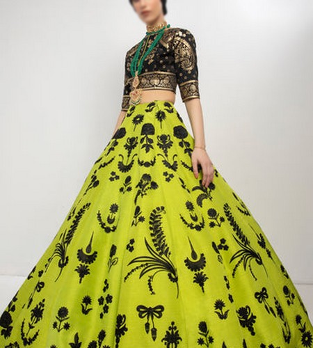 Heavy Embroidered Chiffon Bridal Dress with Embroidered Silk Trouser