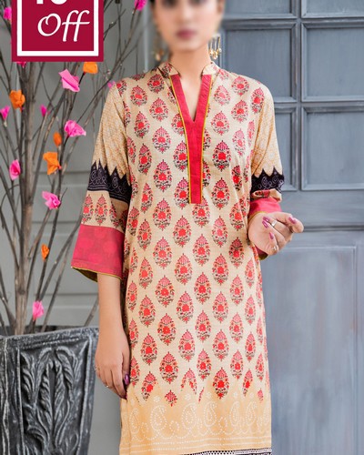 Embroidered EID Lawn Dress 2024 with Printed Chiffon Dupatta