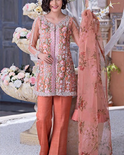 Elegant Sequins Embroidered Lawn Suit 2024 with Diamond Organza Dupatta