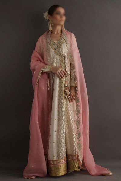 Luxury Heavy Embroidered Net Wedding Dress with Emb. Silk Trouser