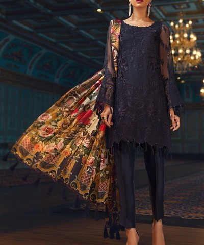 Heavy Embroidered Formal Chiffon Party Dress 2023