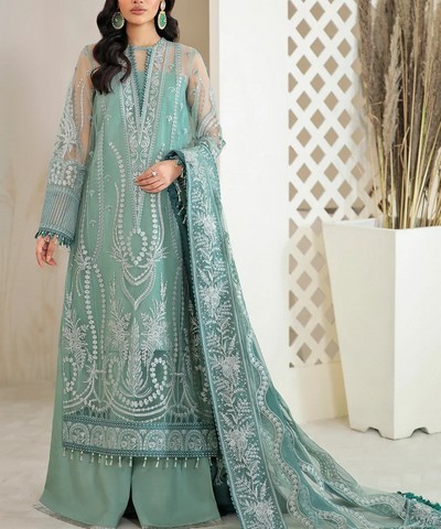 Handwork Embroidered Net Wedding Dress 2022 with Luxury Net Embroidered Shawl