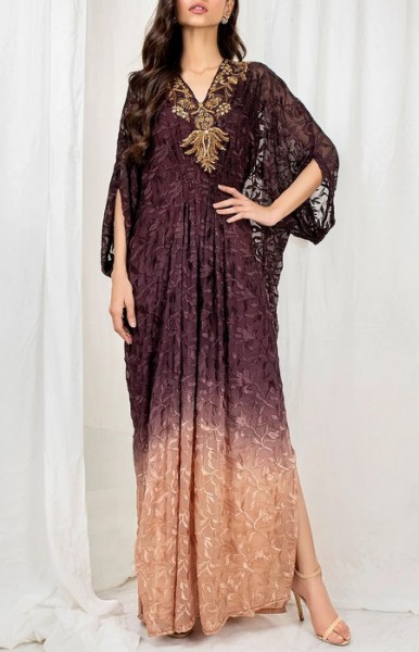 Heavy Embroidered 2-Piece Red Velvet Party Wear Dress