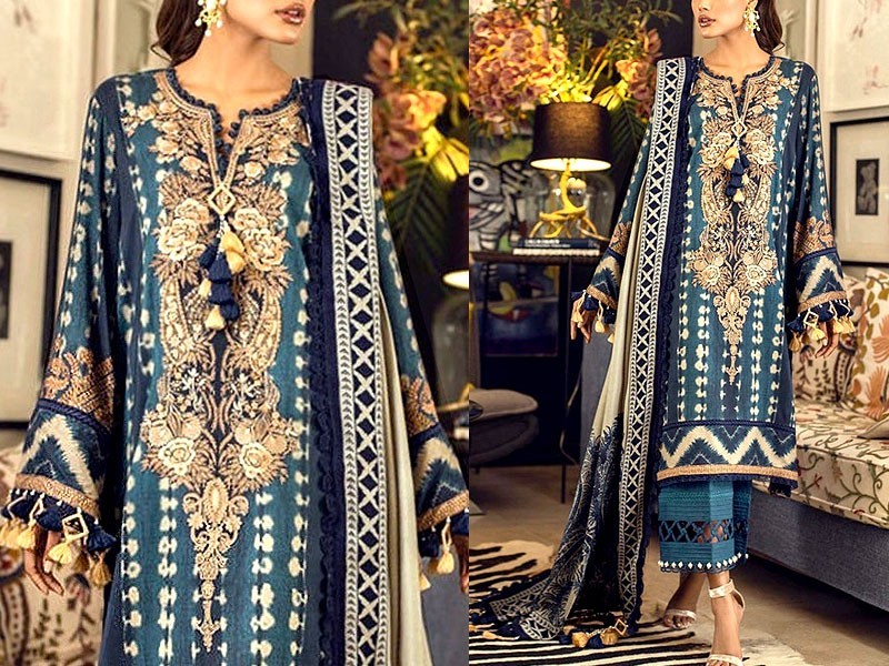 Digital Print Khaddar Dress 2021 with Digital Print Pashmina Shawl
