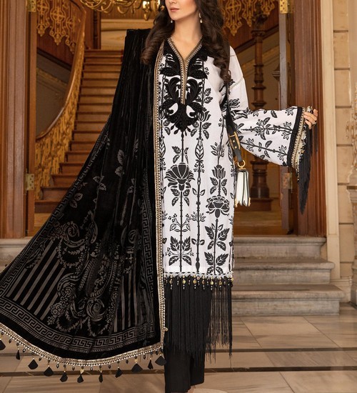 Trendy 2-Piece Embroidered Black Linen Dress 2023