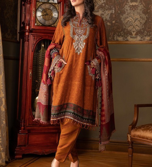 Trendy 2-Piece Embroidered Black Linen Dress 2023
