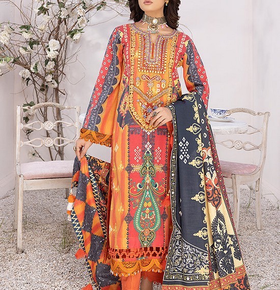 Embroidered Khaddar Dress 2022 with Wool Shawl