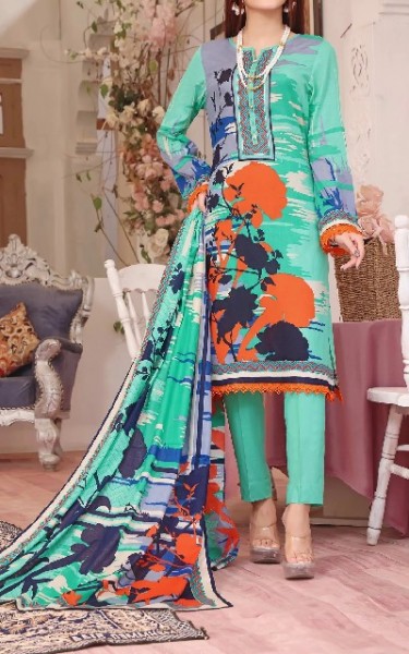 Elegant 2-Piece Embroidered Lawn Dress 2024