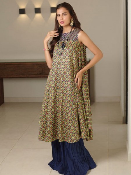 Ethnic Sequins Embroidered 2-Piece Black Cotton Lawn Dress