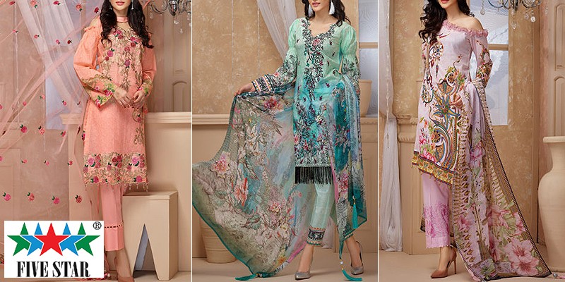 Best Five Star Lawn Dresses Online in Pakistan