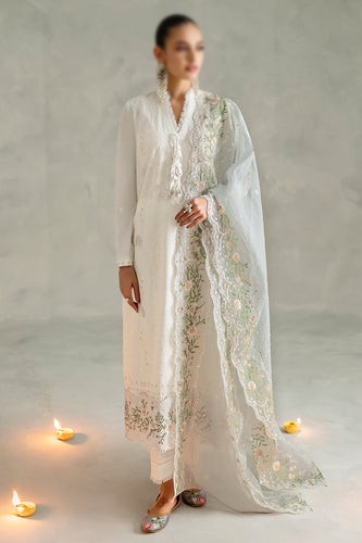 Luxurious Schiffli Embroidered Lawn Dress with Printed Silk Dupatta