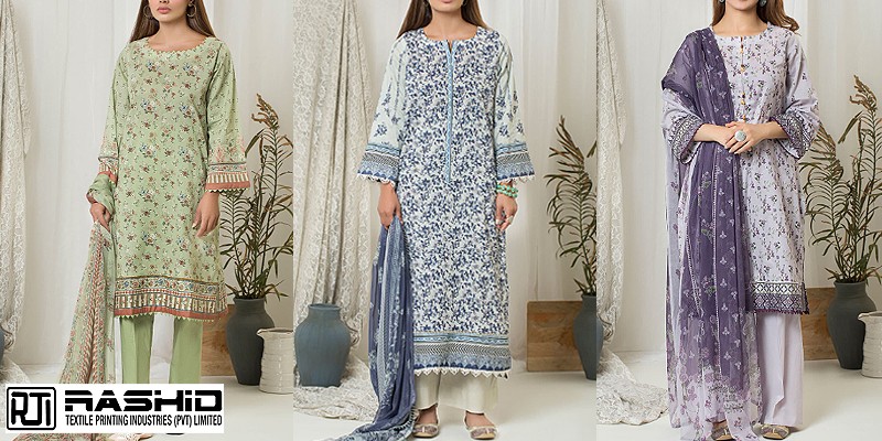 Latest Rashid Textile Summer Lawn Collection in Pakistan