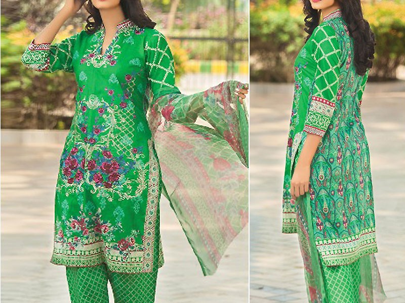 Satrangi Embroidered Cambric Cotton Dress 2-B