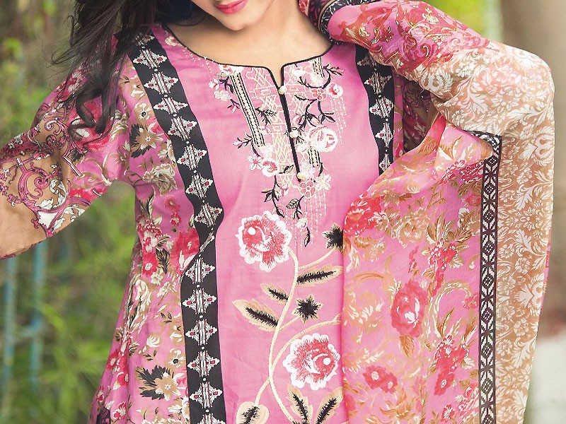 Satrangi Embroidered Cambric Cotton Dress 5-A