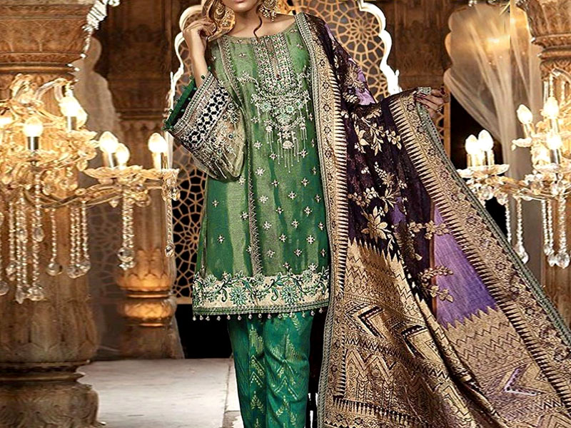 Handwork Embroidered Net Wedding Dress 2023 with Luxury Net Embroidered Shawl Price in Pakistan
