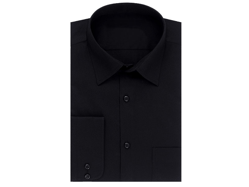 Men's Black Regular Fit Plain Shirt