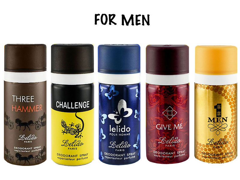 Pack of 5 Lelido Paris Deodorants for Men