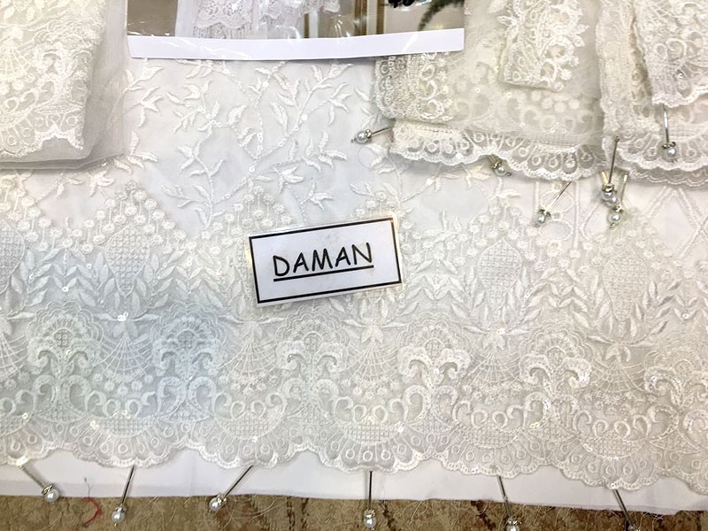 Elegant Handwork Embroidered White Organza Wedding Dress
