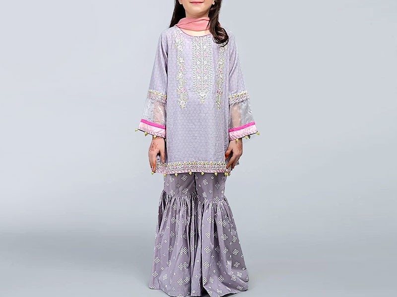 Kids 2-Piece Embroidered Lawn Suit