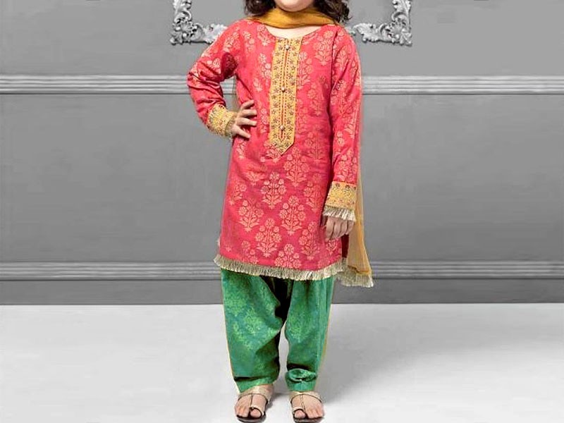 Kids 2-Piece Embroidered Lawn Dress
