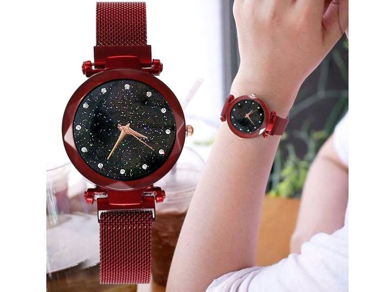 Magnetic Strap Ladies Watch - Red