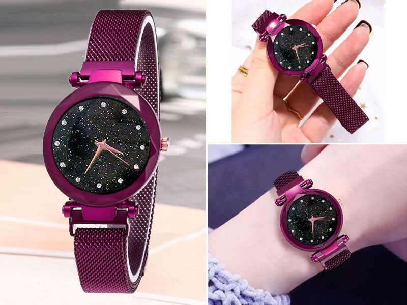 Magnetic Strap Ladies Watch - Purple