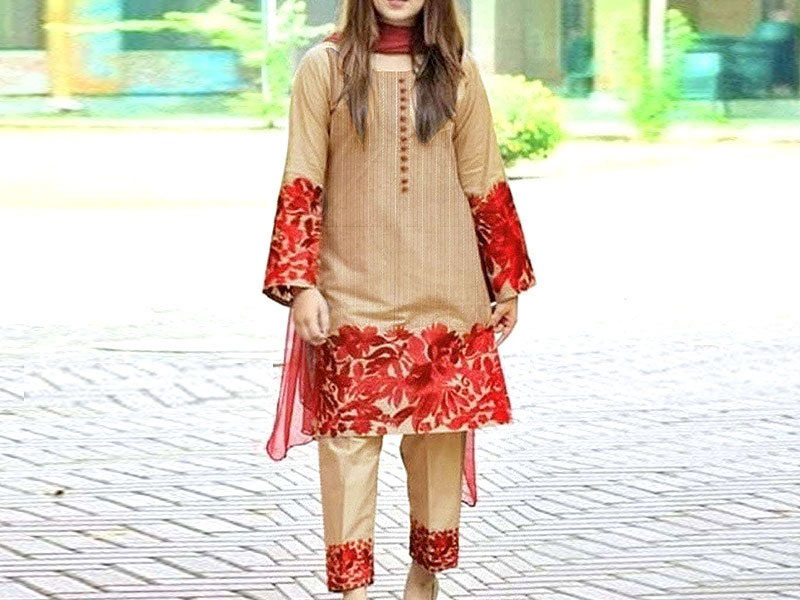2-Piece Embroidered Linen Dress 2022 Price in Pakistan