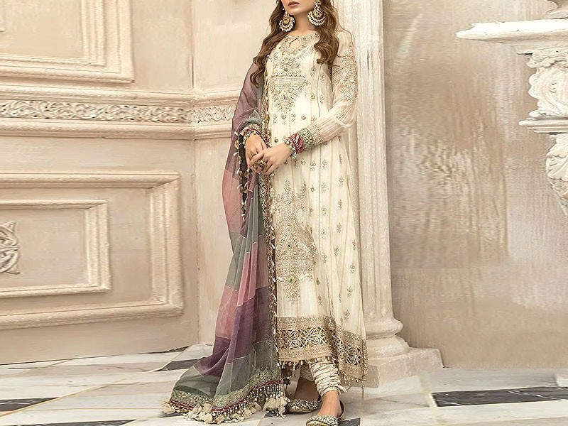 Heavy Embroidered Net Bridal Dress Price in Pakistan