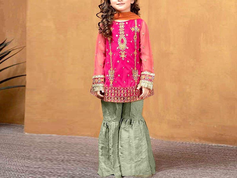 Kids 2-Pcs Embroidered Linen Dress