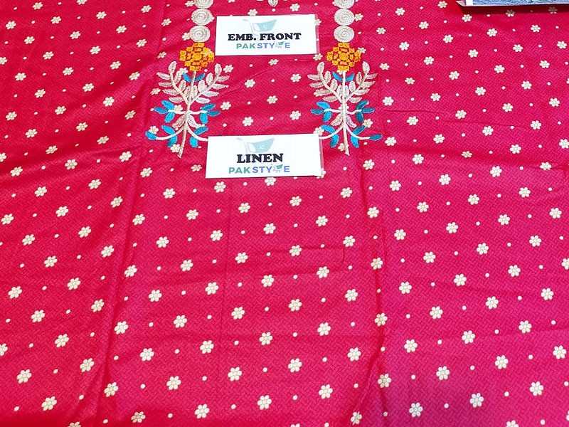 Kids 2-Pcs Embroidered Linen Dress