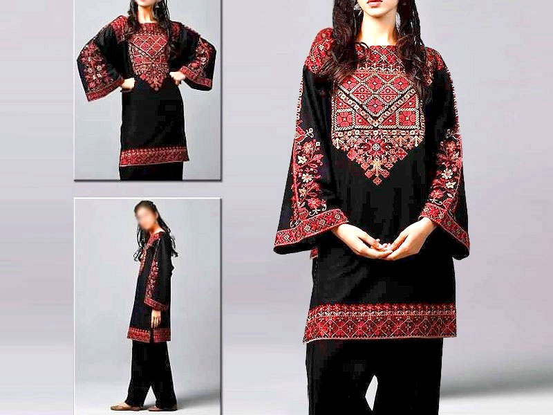 Embroidered Marina Dress with Wool Shawl Dupatta Price in Pakistan