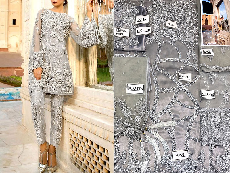 Heavy Embroidered Net Wedding Dress 2022