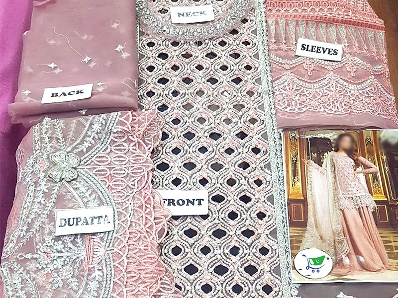 Cutwork Heavy Embroidered Organza Dress with Net Dupatta