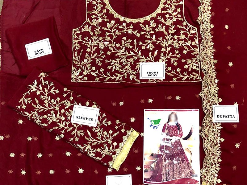 Indian Embroidered Chiffon Maxi Dress