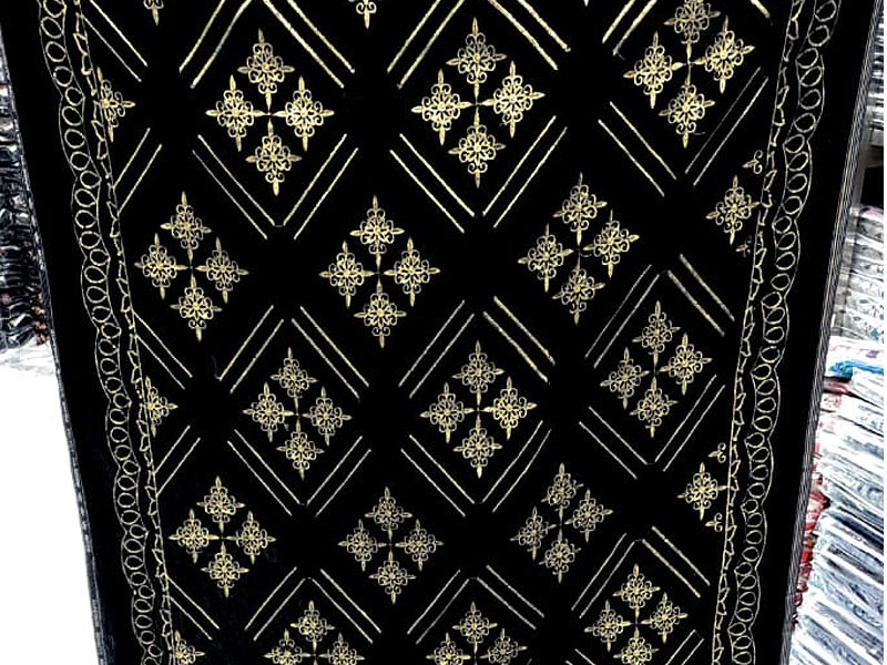 Heavy Sequins Embroidered Black Velvet Shawl