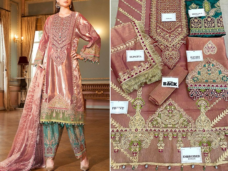 Heavy Embroidered Masoori Wedding Dress 2023 with 4-Side Embroidered Dupatta