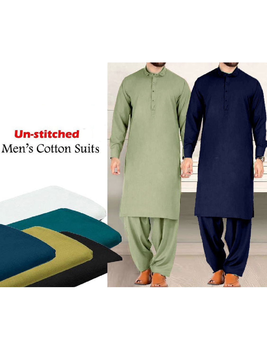 Pack of 2 Unstitched IB Swiss Fashion Soft Egyptian Cotton Men's Suits of Your Choice Price in Pakistan