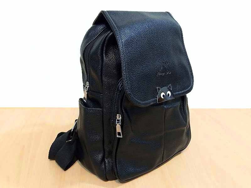 Stylish Faux-Leather Backpack for Girls