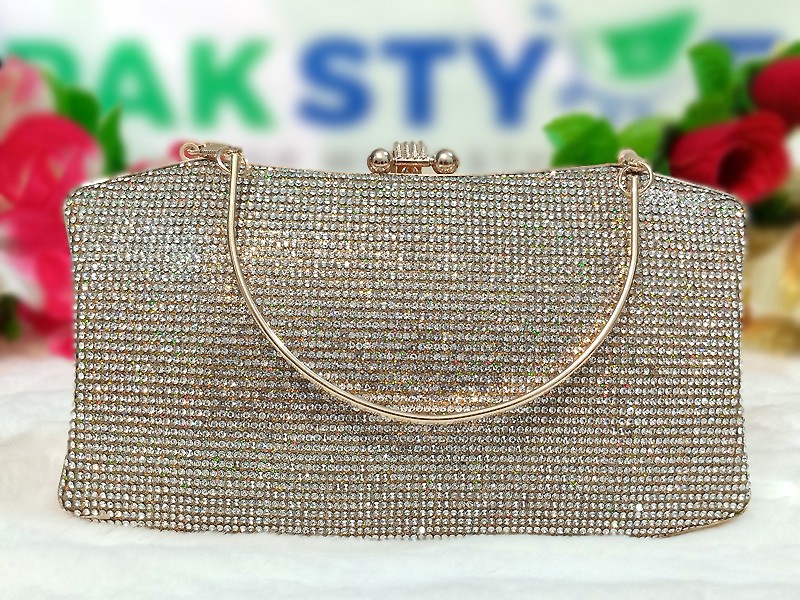 Women's Crystal Evening Clutch Bag for Wedding Functions