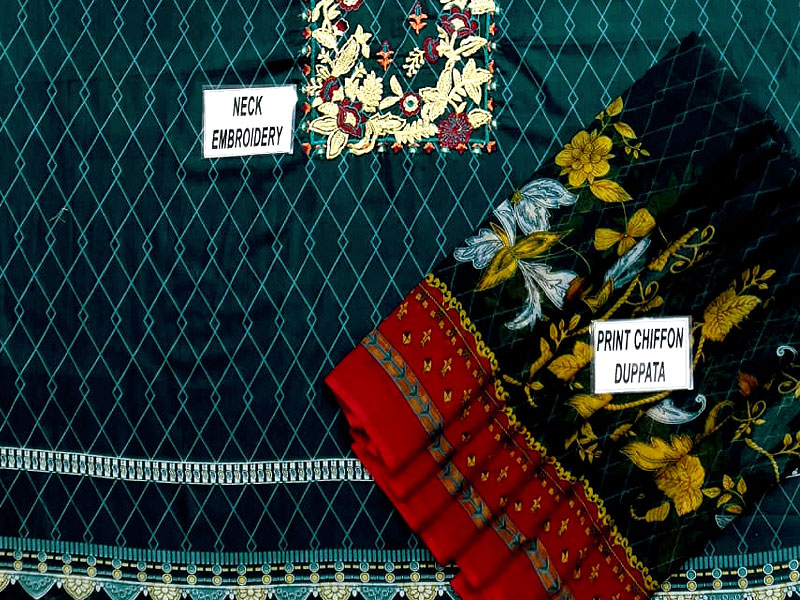 Embroidered Lawn Dress 2021 with Chiffon Dupatta