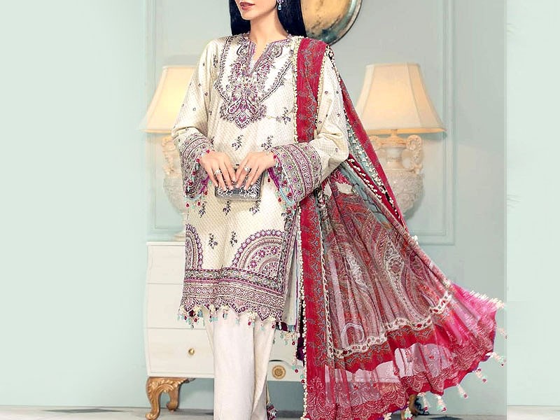 Embroidered Lawn Suit 2021 with Chiffon Dupatta