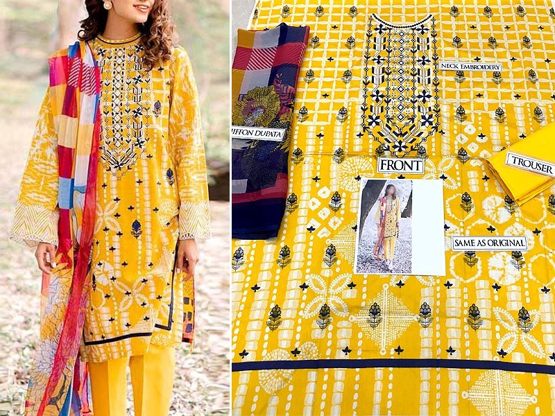 Pack of 3 Embroidered Lawn Suits Wholesale