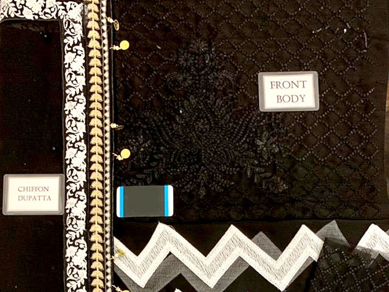 Heavy Embroidered Black Chiffon Maxi Dress for Wedding