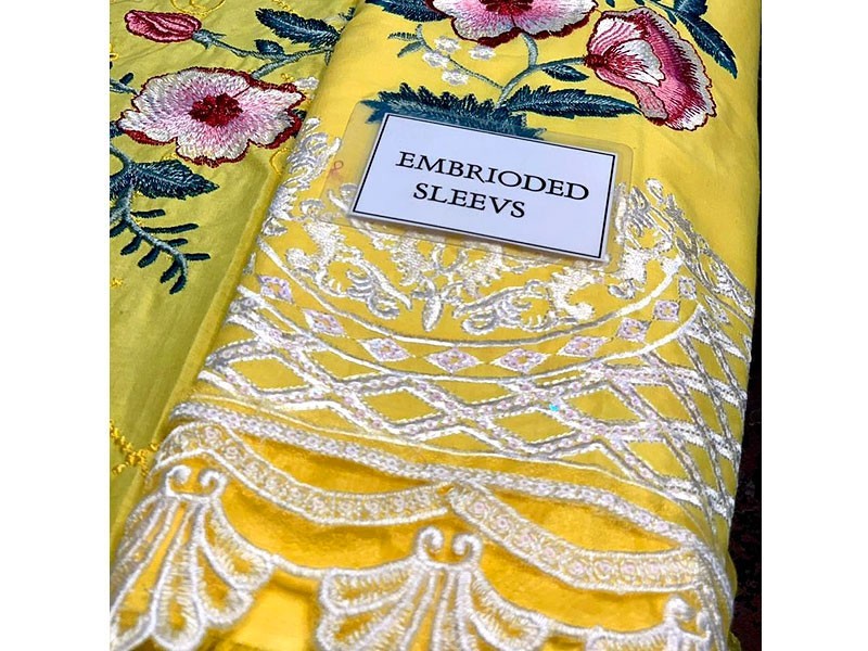 Luxury Schiffli Embroidered Cotton Dress  with Embroidered Net Dupatta
