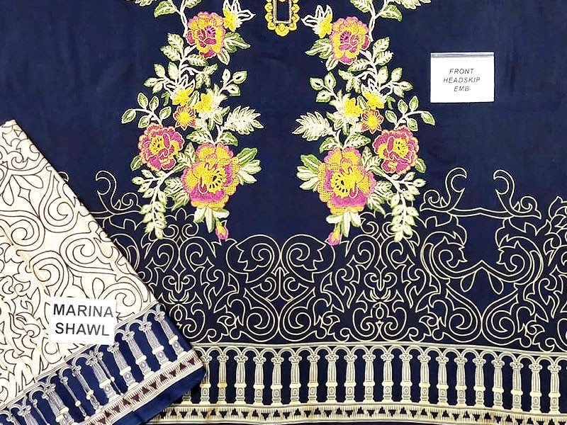 Heavy Full Front Embroidered Marina Dress with Marina Dupatta