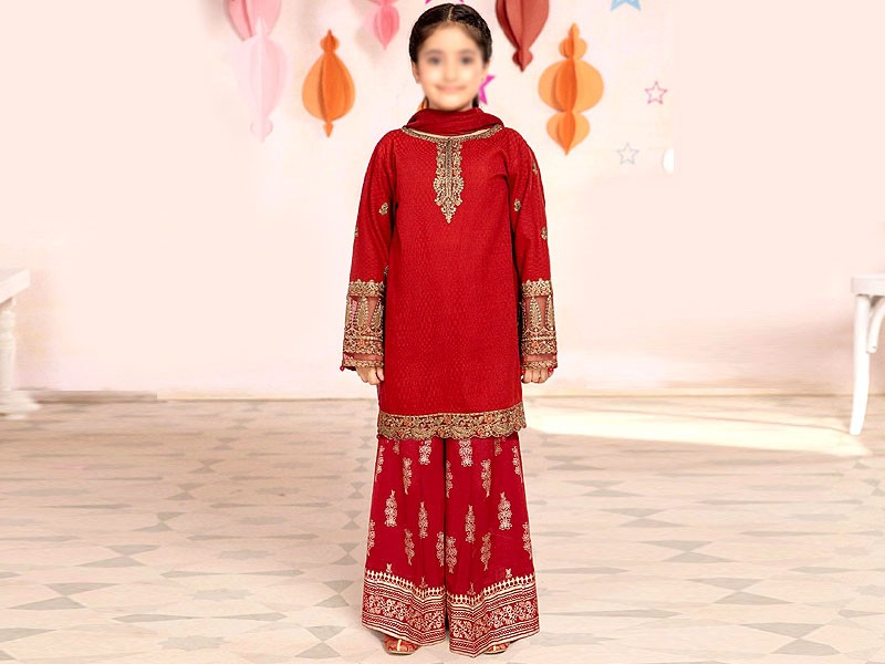 Kids 2-Piece Embroidered Linen Suit
