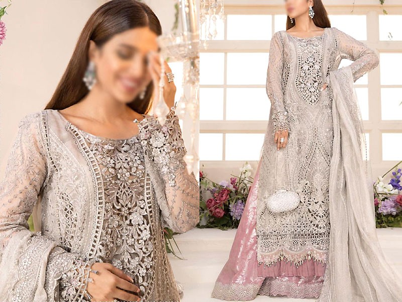 Handwork Heavy Embroidered Net Bridal Dress Price in Pakistan