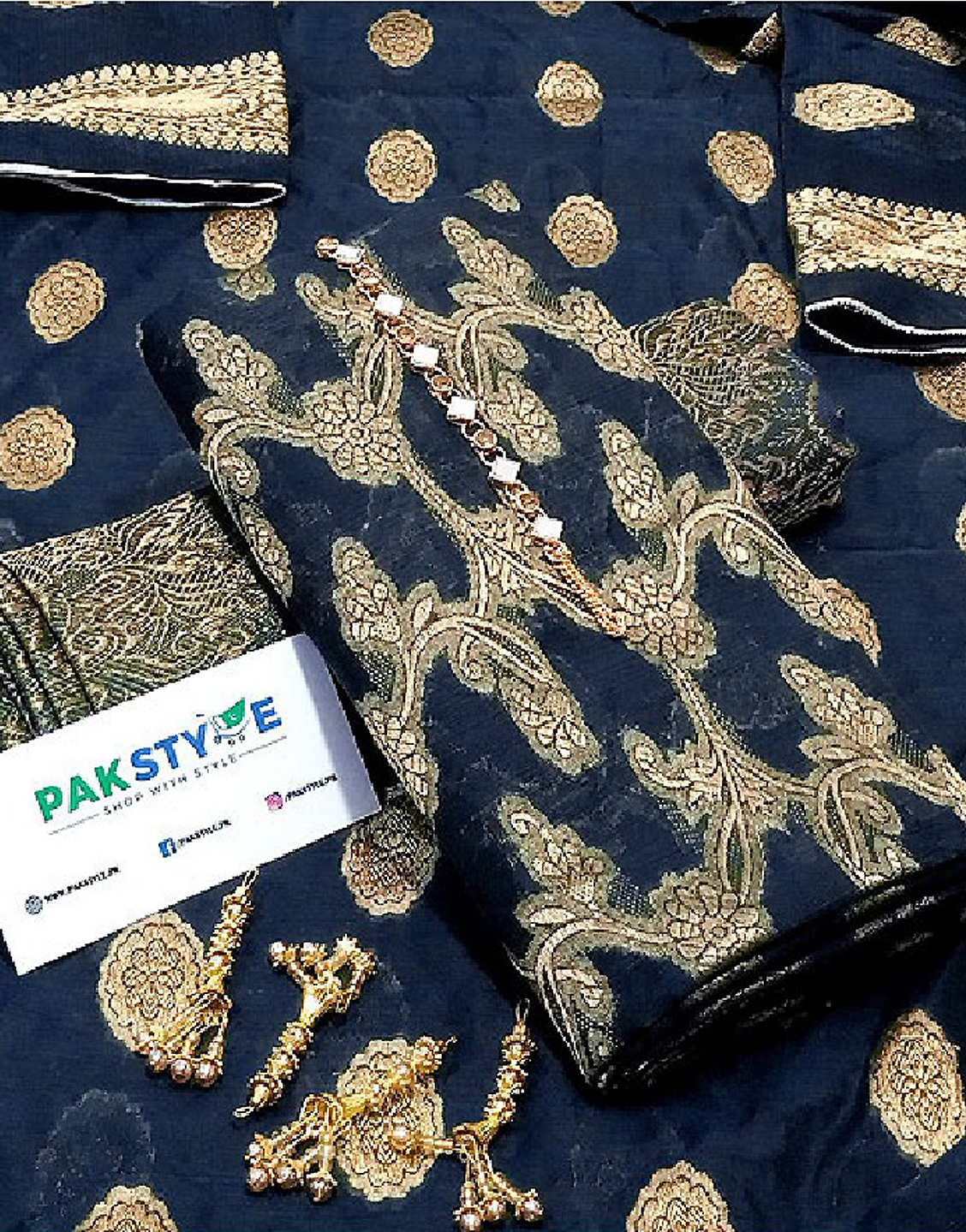 Heavy Embroidered Green Cotton Dress with Embroidered Trouser Price in Pakistan