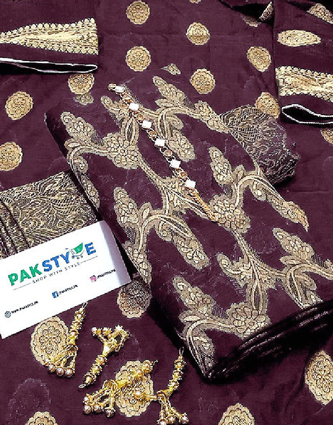 Luxury Heavy Embroidered Cotton Dress with Embroidered Chiffon Dupatta Price in Pakistan